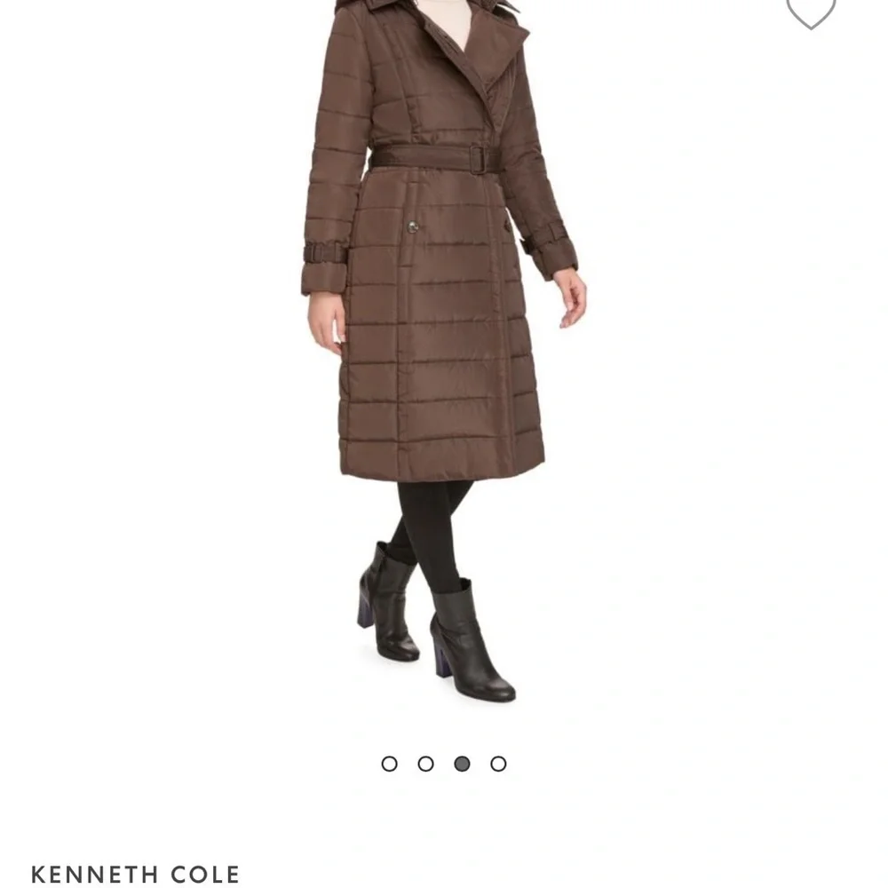 KENNETH COLE Belted Puffer Trench Coat Size Small